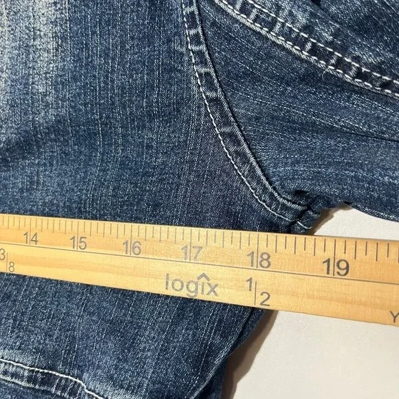 Vintage EUC Baby Phat Rare Blue Jeans Metal Cat Logo Denim Jacket Women Size XL - Picture 5 of 7